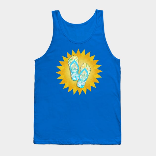 Sunny Beach Day Flip-Flops Tank Top by Gravityx9